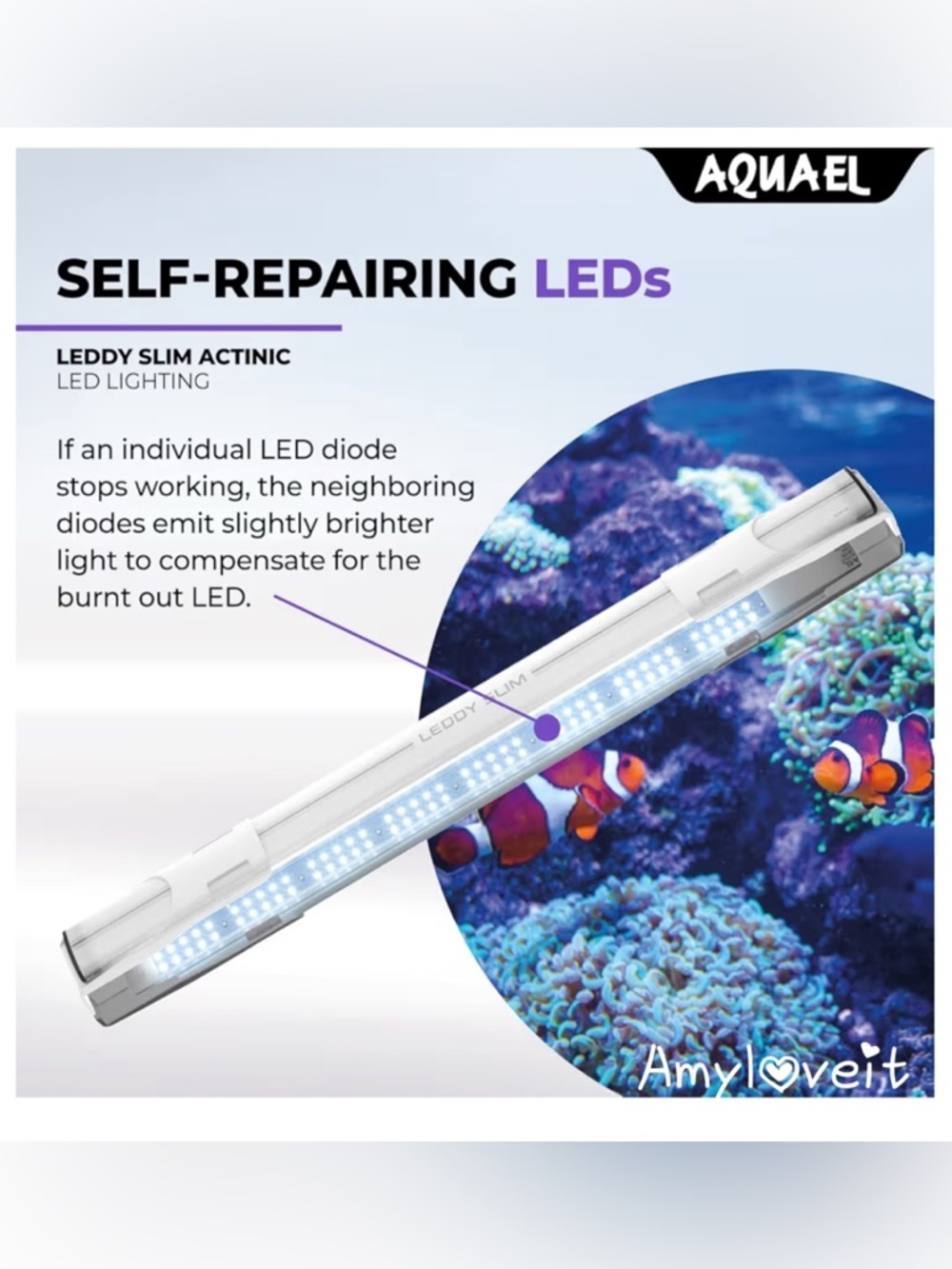Aquael Leddy Slim 32W Actinic 30"-42" Aquarium Lamp